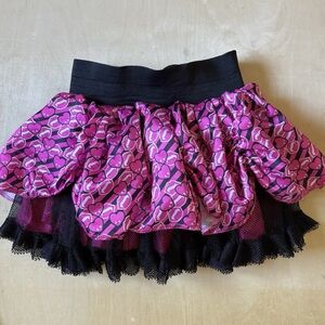 Monster High Girl’s Skirt Tutu Tulle Pink Black Reversible Halloween Skirt
